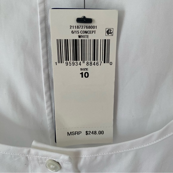 Polo Ralph Lauren NWTs Magi U-Neck White Cotton Blouse size 10 - Picture 6 of 11